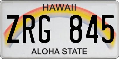 HI license plate ZRG845