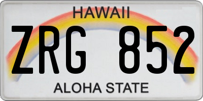 HI license plate ZRG852