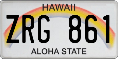 HI license plate ZRG861