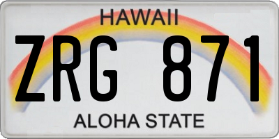 HI license plate ZRG871