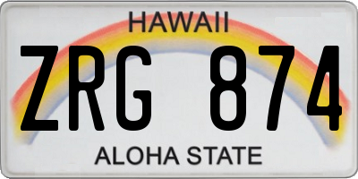 HI license plate ZRG874