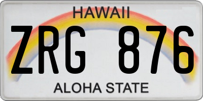 HI license plate ZRG876