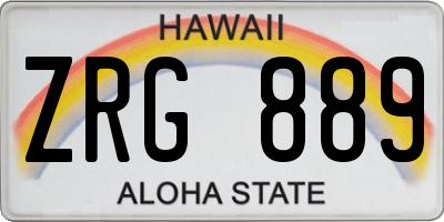 HI license plate ZRG889