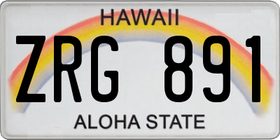 HI license plate ZRG891