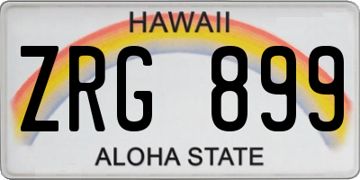 HI license plate ZRG899