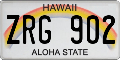 HI license plate ZRG902