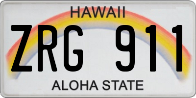 HI license plate ZRG911