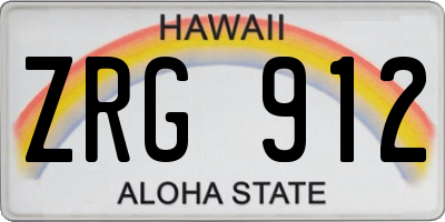 HI license plate ZRG912