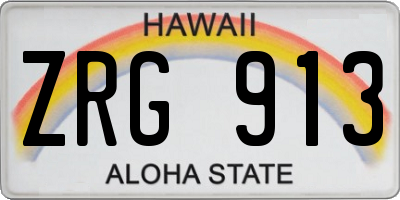 HI license plate ZRG913