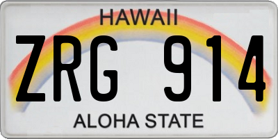 HI license plate ZRG914