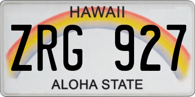 HI license plate ZRG927
