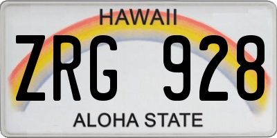 HI license plate ZRG928