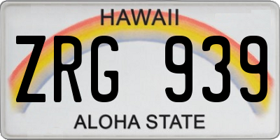 HI license plate ZRG939