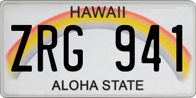 HI license plate ZRG941