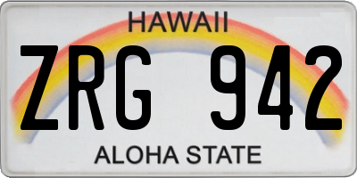 HI license plate ZRG942