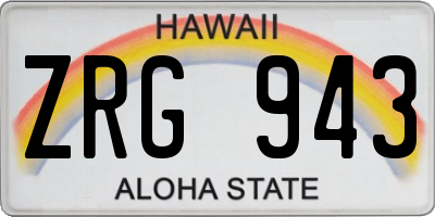 HI license plate ZRG943