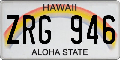 HI license plate ZRG946