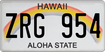 HI license plate ZRG954