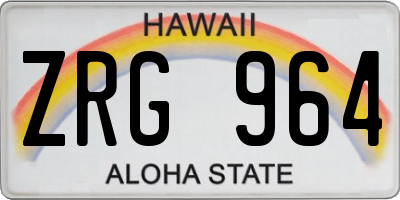 HI license plate ZRG964