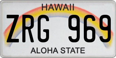 HI license plate ZRG969