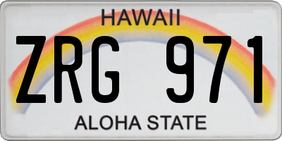 HI license plate ZRG971