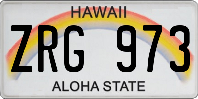 HI license plate ZRG973