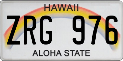 HI license plate ZRG976
