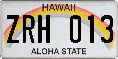 HI license plate ZRH013