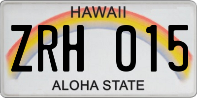 HI license plate ZRH015