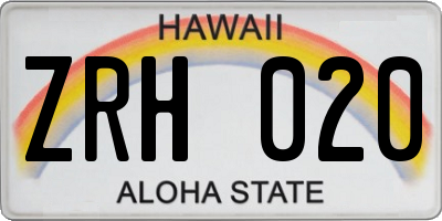 HI license plate ZRH020