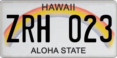 HI license plate ZRH023