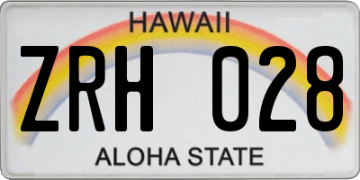 HI license plate ZRH028