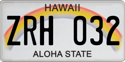 HI license plate ZRH032