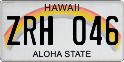 HI license plate ZRH046