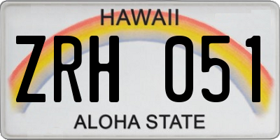 HI license plate ZRH051