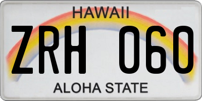 HI license plate ZRH060