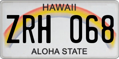 HI license plate ZRH068