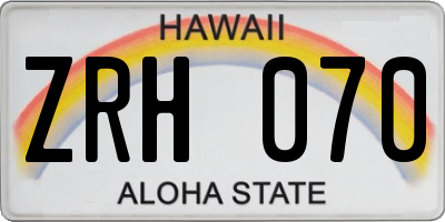 HI license plate ZRH070