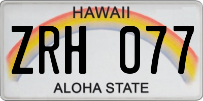 HI license plate ZRH077