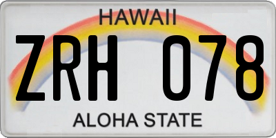 HI license plate ZRH078