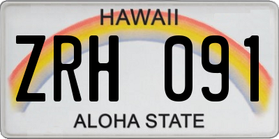 HI license plate ZRH091