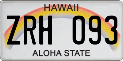 HI license plate ZRH093