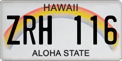 HI license plate ZRH116