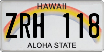 HI license plate ZRH118