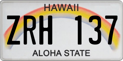 HI license plate ZRH137