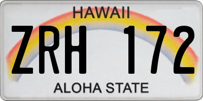 HI license plate ZRH172