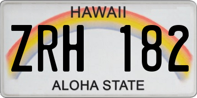 HI license plate ZRH182