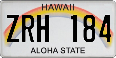 HI license plate ZRH184