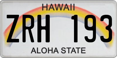 HI license plate ZRH193