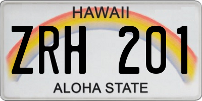 HI license plate ZRH201